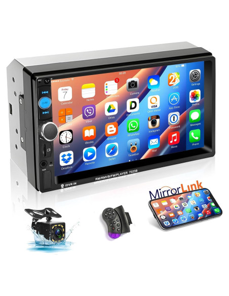 Estéreo de Coche Podofo Doble Din 7" Bluetooth MP5 FM