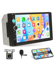 Estéreo de Coche Motorsi Doble Din 7" Bluetooth FM USB