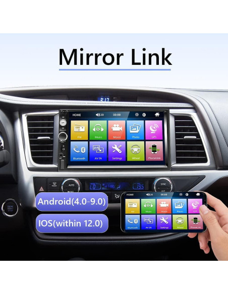 Estéreo de Coche Podofo Doble Din 7" Bluetooth MP5 FM