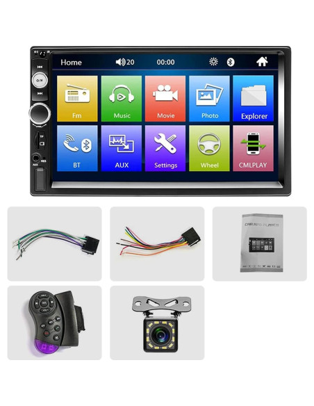 Estéreo de Coche Podofo Doble Din 7" Bluetooth MP5 FM