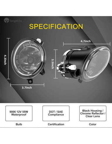 Lámparas Antiniebla TangMiGe para BMW 2000-2006, 1 Par, 55W