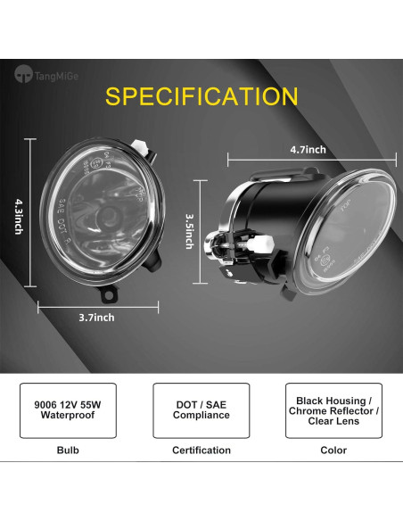 Lámparas Antiniebla TangMiGe para BMW 2000-2006, 1 Par, 55W