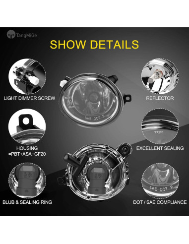 Lámparas Antiniebla TangMiGe para BMW 2000-2006, 1 Par, 55W