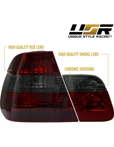 Luces Traseras Euro DEPO para BMW E46 2002-2005 - Rojo/Ahumado