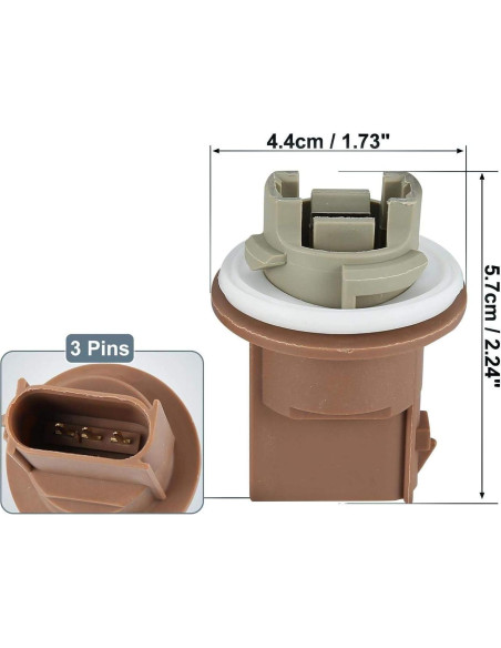 Base de Socket de Bombilla iJDMTOY 3-Pin para Ford y Lincoln