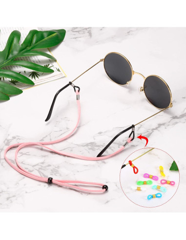 Conector de Cadena para Gafas PATIKIL Silicona Rosa Dorado