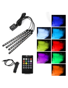Luces LED de Interior para Auto Ongfuwu 48 LED RGB Control Remoto
