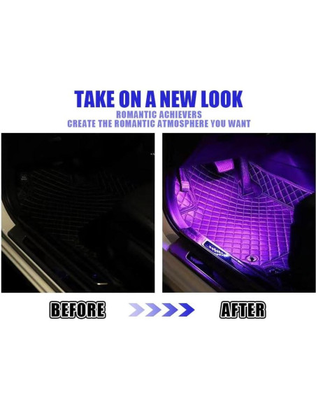 Luces LED de Interior para Auto Ongfuwu 48 LED RGB Control Remoto