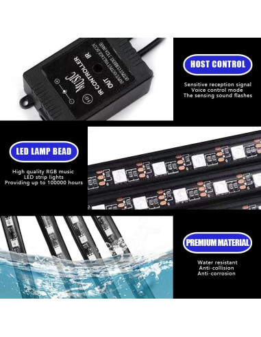 Luces LED de Interior para Auto Ongfuwu 48 LED RGB Control Remoto