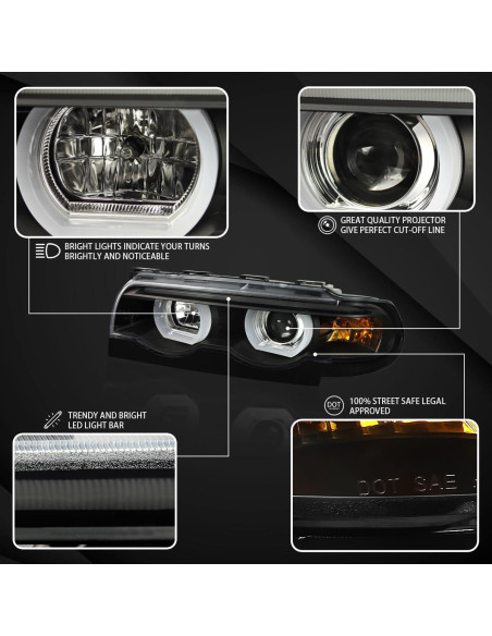 Faros Proyector LED Doble Halo Autozensation BMW E38 1995-2001