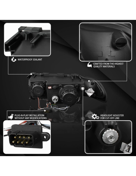 Faros Proyector LED Doble Halo Autozensation BMW E38 1995-2001