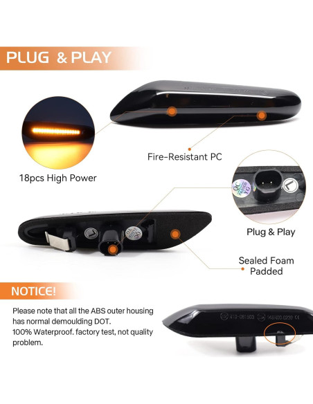 Luces de Marcador Lateral LED Secuencial FetonAuto BMW E60 E90 E92 E93