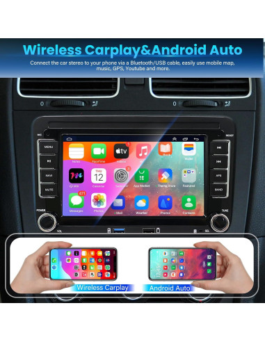 Estéreo de Coche Android 14 YCBB 7" 4GB/64GB CarPlay/Android Auto