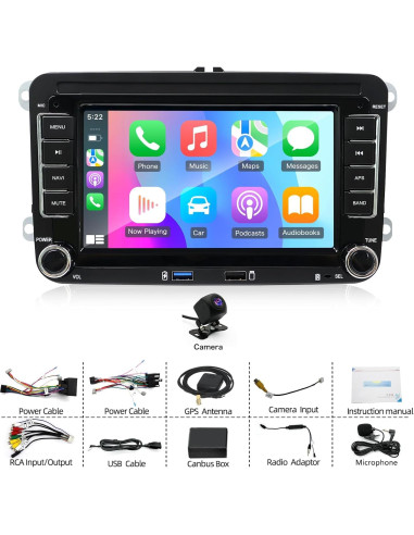 Estéreo de Coche Android 14 YCBB 7" 4GB/64GB CarPlay/Android Auto
