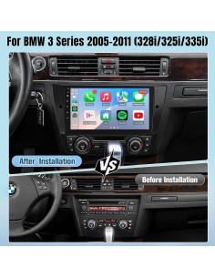 Estéreo de Coche Leadfan para BMW 3 E90 E91 E92 E93 2005-2011, Pantalla 9" con Carplay y Android Auto 2