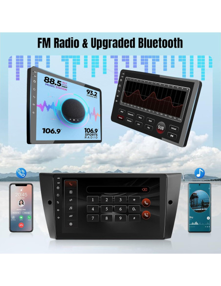 Estéreo de Coche Leadfan para BMW 3 E90 E91 E92 E93 2005-2011, Pantalla 9" con Carplay y Android Auto