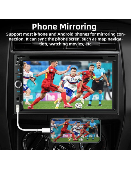 Estéreo de coche Inexaccessories Doble Din 7" Bluetooth CarPlay