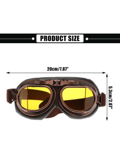 Gafas de Motocicleta MUXSAM Vintage UV400 Amarillo 2