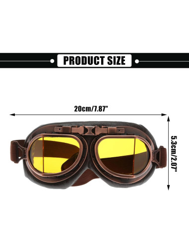 Gafas de Motocicleta MUXSAM Vintage UV400 Amarillo
