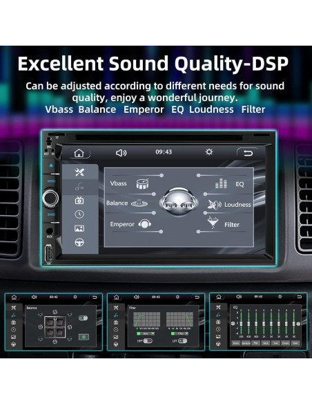 Estéreo de coche Inexaccessories Doble Din 7" Bluetooth CarPlay