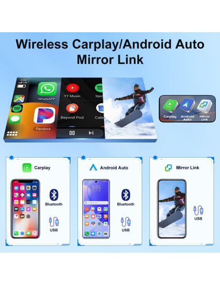 Estéreo de Coche Double Din Laueily para BMW X3 E83 2004-2012, Pantalla Táctil 9" GPS, CarPlay, Android Auto, Bluetooth