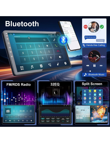 Estéreo de Coche Double Din Laueily para BMW X3 E83 2004-2012, Pantalla Táctil 9" GPS, CarPlay, Android Auto, Bluetooth