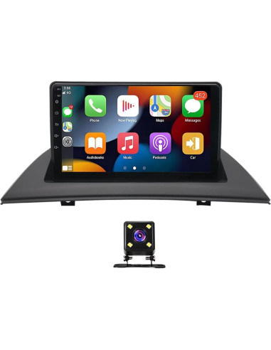 Estéreo de Coche Double Din Laueily para BMW X3 E83 2004-2012, Pantalla Táctil 9" GPS, CarPlay, Android Auto, Bluetooth