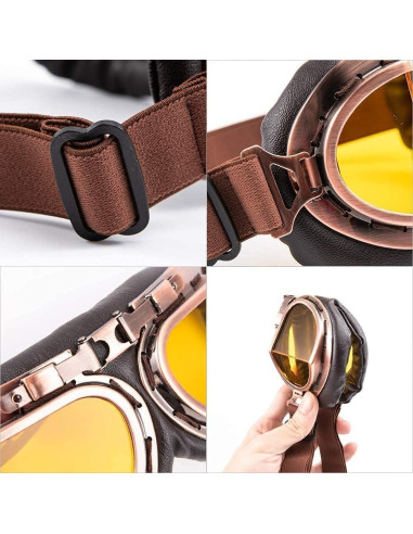 Gafas de Motocicleta MUXSAM Vintage UV400 Amarillo
