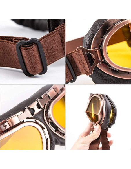 Gafas de Motocicleta MUXSAM Vintage UV400 Amarillo