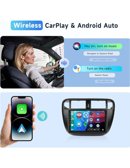 Estéreo Android 13 para Honda Civic 1996-2001 9" CarPlay