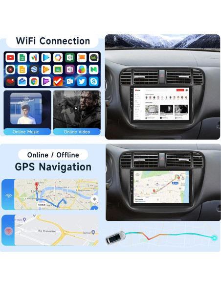 Estéreo Android 13 para Honda Civic 1996-2001 9" CarPlay