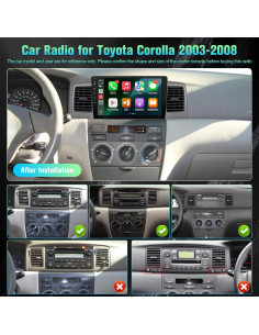 Estéreo 9" KuTaiTai para Toyota Corolla 2003-2008 con Carplay 2