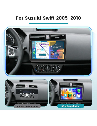 Radio Estéreo Roinvou para Suzuki Swift 2005-2010 con Carplay