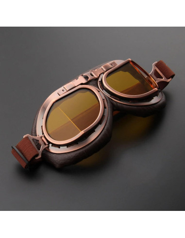 Gafas de Motocicleta MUXSAM Vintage UV400 Amarillo