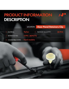 A-Premium 50 Clips Sujetadores de Panel para Ford - 1.90 cm 2