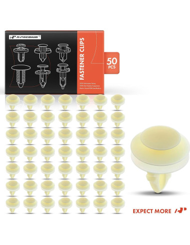 A-Premium 50 Clips Sujetadores de Panel para Ford - 1.90 cm