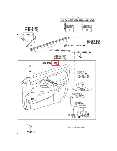 Sujetadores de Panel de Recorte de Puerta Rexka 40pcs OEM 90467-A0005
