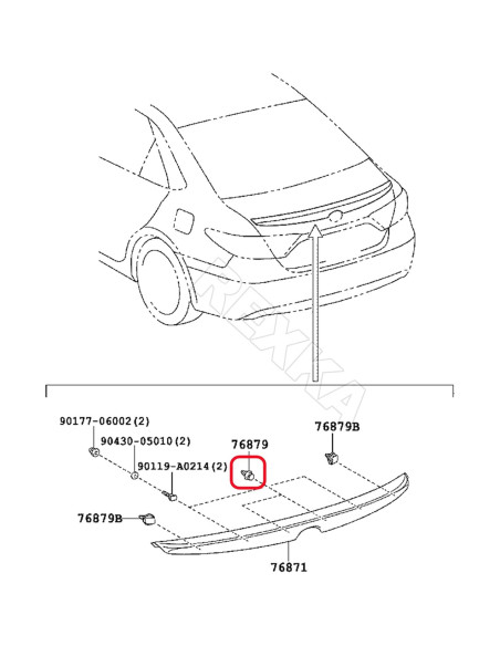 Sujetadores de Panel de Recorte de Puerta Rexka 40pcs OEM 90467-A0005