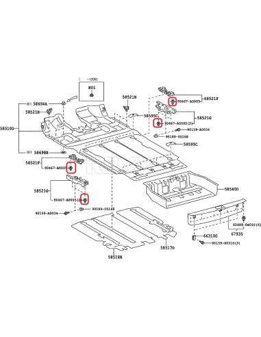 Sujetadores de Panel de Recorte de Puerta Rexka 40pcs OEM 90467-A0005