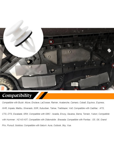 30 Clips de Retención de Panel de Recorte de Puerta TNAIYH