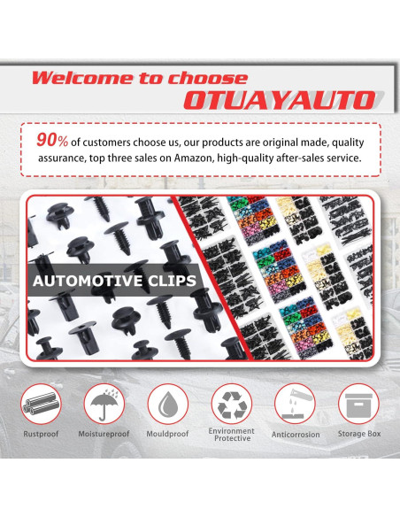 OTUAYAUTO 50 Clips de Retención de Panel de Puerta para Autos