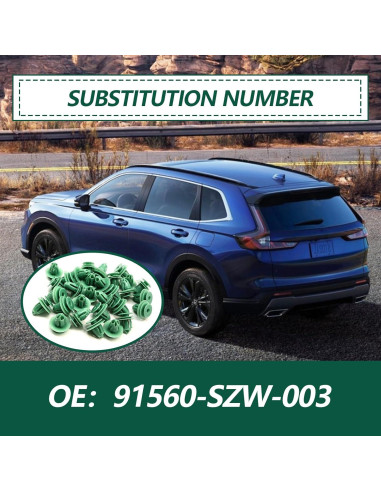 30 Clips de Panel de Puerta Interior Dunviku 91560-SZW-003