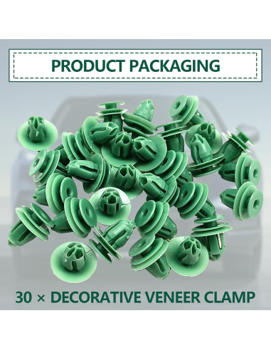 30 Clips de Panel de Puerta Interior Dunviku 91560-SZW-003