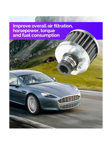 Filtro de Aire RACOONA Universal Plata 1.19 cm para Auto/Moto