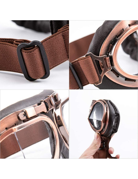 Gafas de Motocicleta MUXSAM Vintage a Prueba de Viento