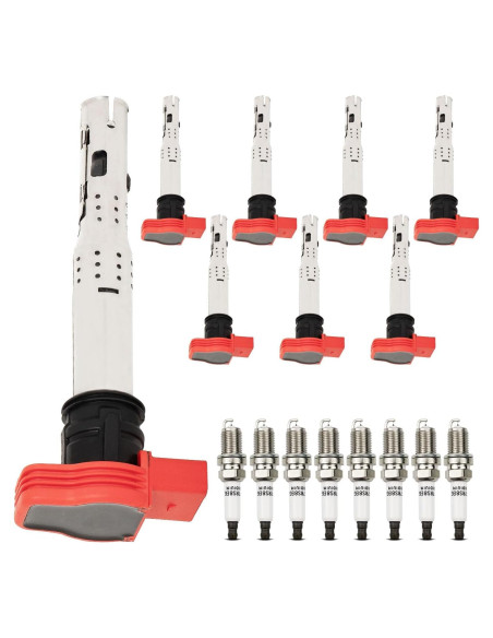 Kit 8 Bobinas de Encendido y Bujías de Iridio PLDDE Audi