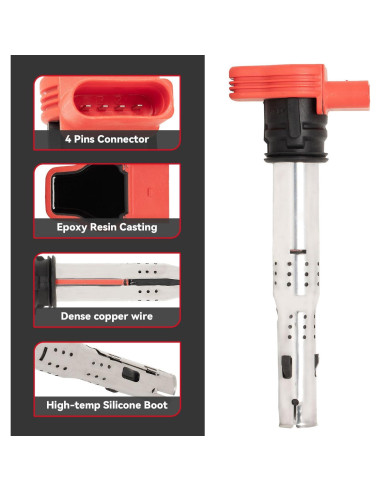 Kit 8 Bobinas de Encendido y Bujías de Iridio PLDDE Audi