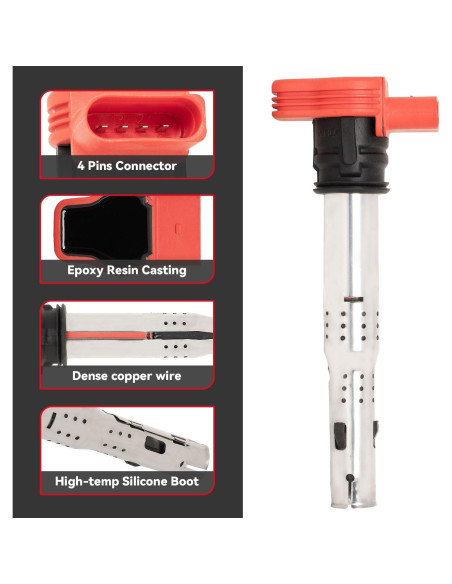 Kit 8 Bobinas de Encendido y Bujías de Iridio PLDDE Audi