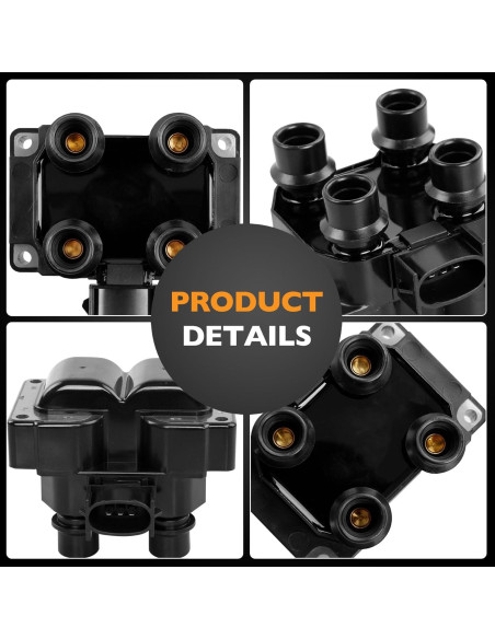 Bobinas de Encendido HQPASFY + Bujías Iridio + Cables FD487