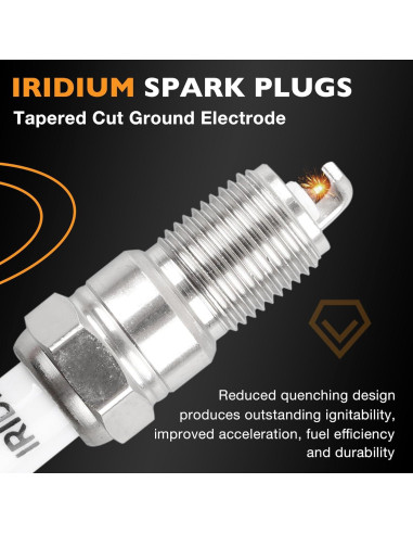 Bobinas de Encendido HQPASFY + Bujías Iridio + Cables FD487